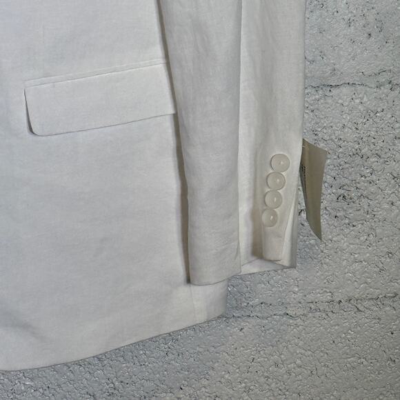 Bar III Men's Slim-Fit White 100% Linen Suit Jacket white 38R $360 - Picture 4 of 9